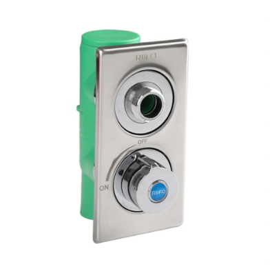 AZ111PPR暗装全通径角阀DN20(绿)（加高型）(不锈钢面板）